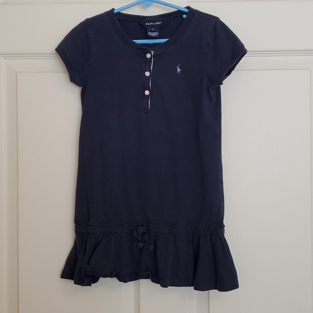 Ralph Lauren Girls Blue Polo Shirt Dress